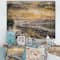 Designart - Winter Landscape With Road Under Bright Sunset - Traditional Print on Natural Pine Wood
